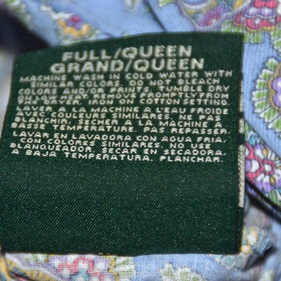 RALPH LAUREN Studio Paisley Oceanside Blue QUEEN Duvet Cover 100% Cotton ITALY - Picture 3 of 8